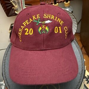 Chesapeake Shrine Club 2001 Embroidered Maroon Baseball Cap